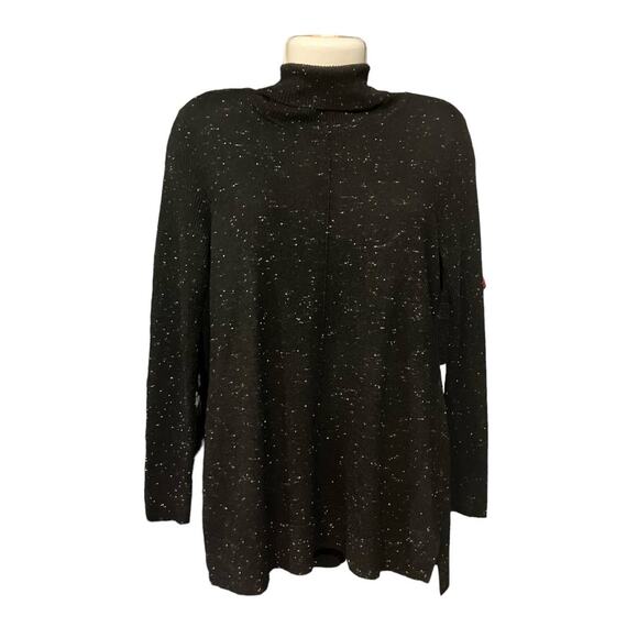 Calvin Klein Women's Black W/ Sparkles Wool Blend Turtleneck Sweater | Size L - Picture 1 of 8